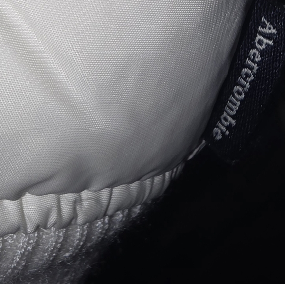 A&F Abercrombie & Fitch Cream Puffer Down Jacket Coat Y2K Junior's M Women's S - Picture 5 of 9